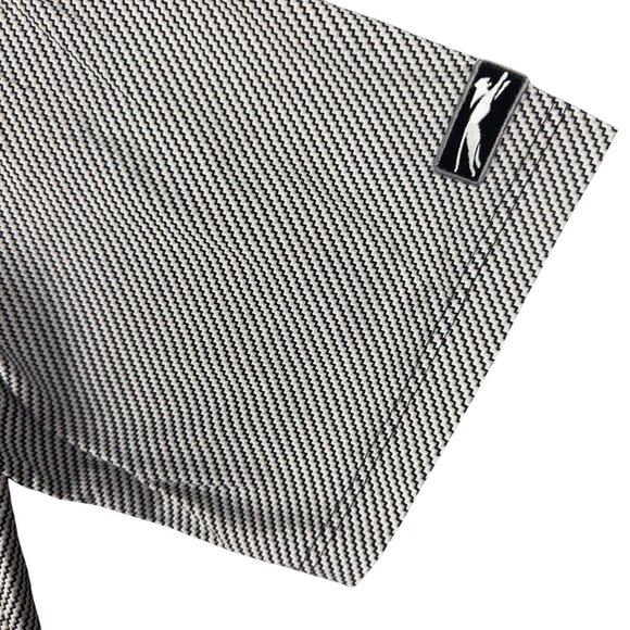 Vintage Slazenger Polo Shirt Men L Black & White Striped Gator Kreek Golf Course - Picture 5 of 10